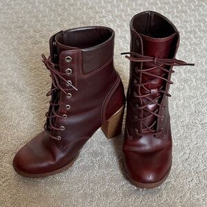 Timberland Burgundy Heeled Boots